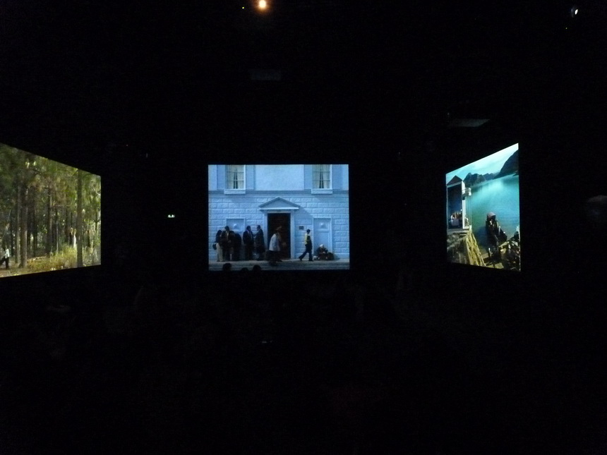 051 Bill Viola going forth by day -sortir au jour 2002 installation audio video 5 parties 1-fire birth 2-the parh 3-the deluge 4-the voyage 5- first light 35 minutes chaque