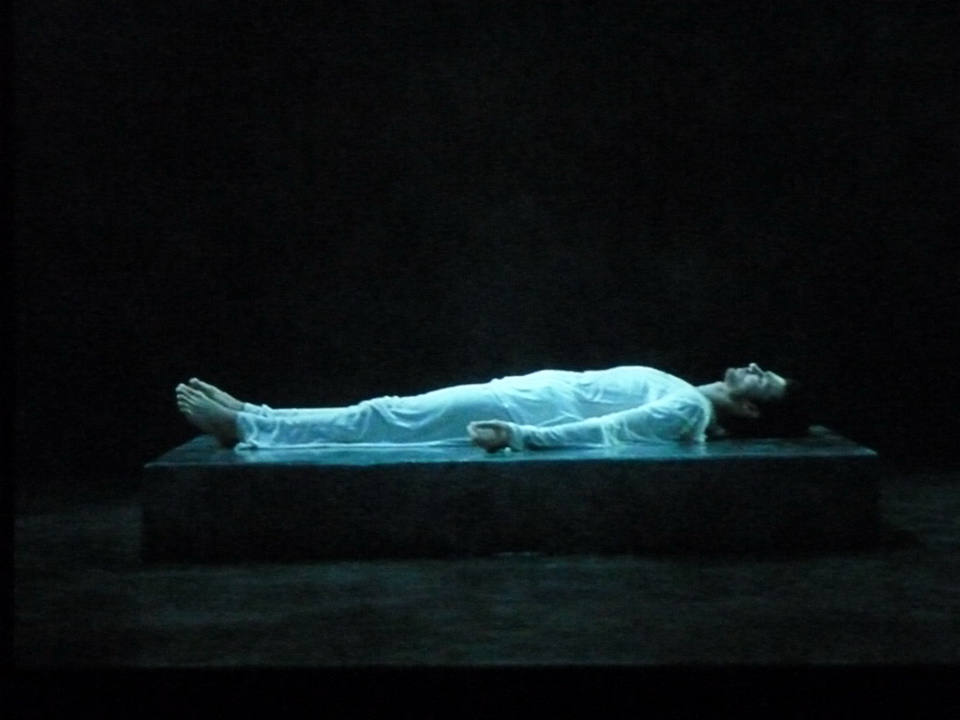 063 Bill Viola Tristan s ascension-le son d une montagne sous une cascade 2005 10 minu 16 sec performeur John Hay coll Pinault