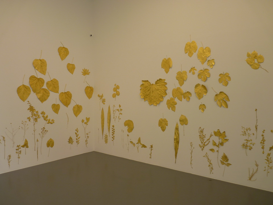 075 Lionel Esteve ne 1967sans titer serie de 58 oeuvres 2015 plantes dorees a la feuille d or