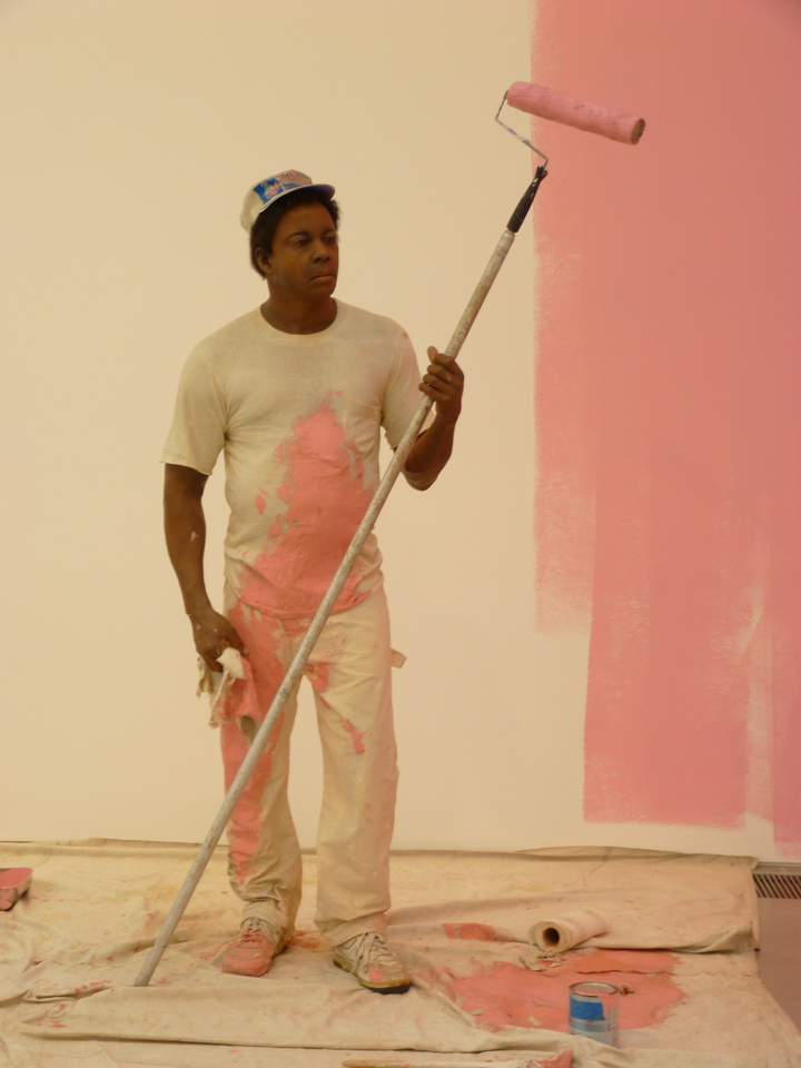 034 Duane Hanson house painter 1984-88 autobody filler polychromed in oil .mixed media with accessories