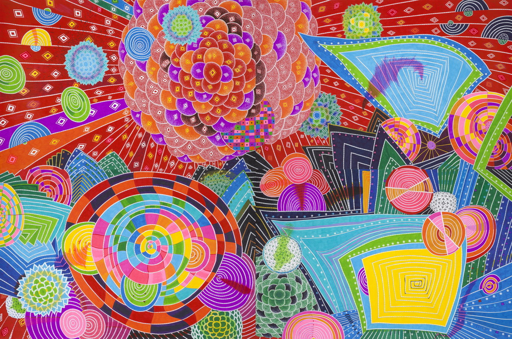 011  綻放 28   162x242cm  2013 原子筆 紙