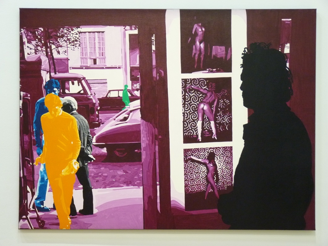 003-2 Gerad Fromanger violet de bayeux serie-le peintre et le modele 1972 huile sur toile
