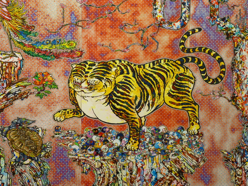 p1560342-takashi-murakemi-a-picture-of-lives-wrigglig-in-the-forest-at-the-deep-end-of-the-universe-ganesha-nature-s-239-9x525cm-5-panneaux-2015