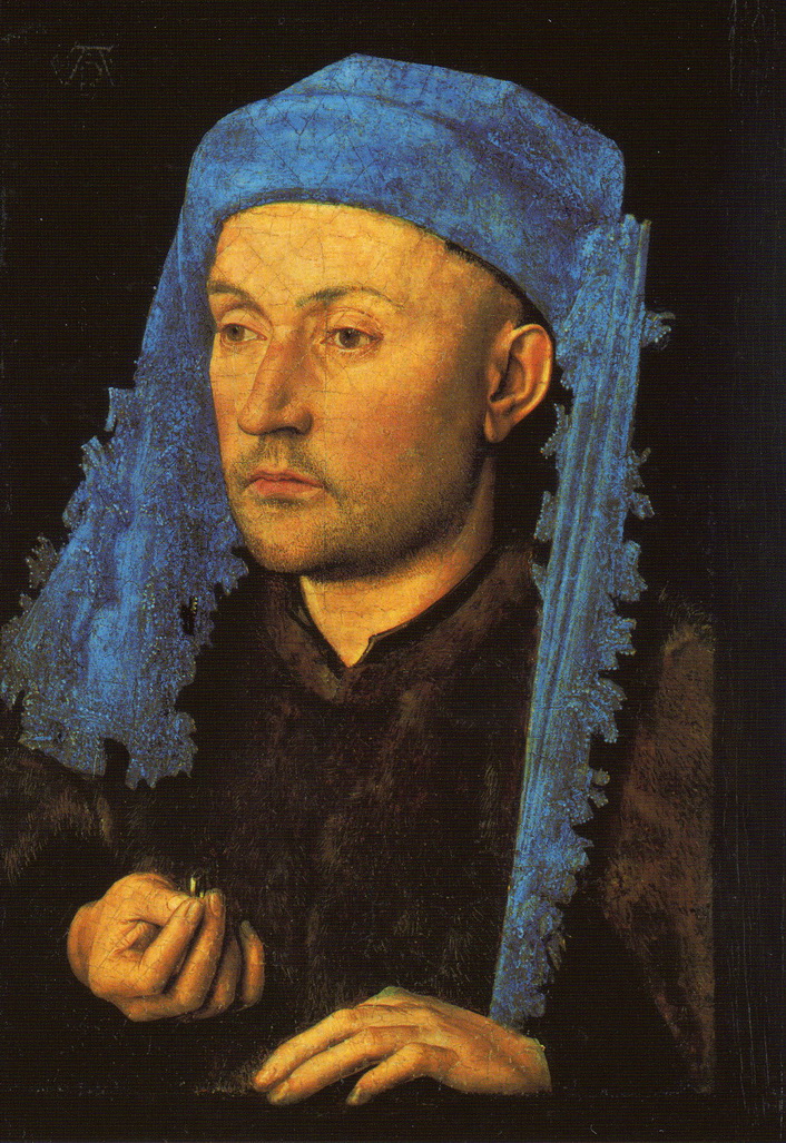 01 Jan van Eyck Portrait de l Homme au chapeau bleu