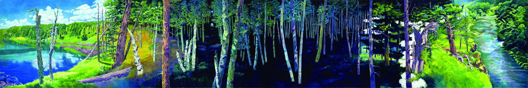 003 時間風景130x772 cm 2015 油彩 麻布