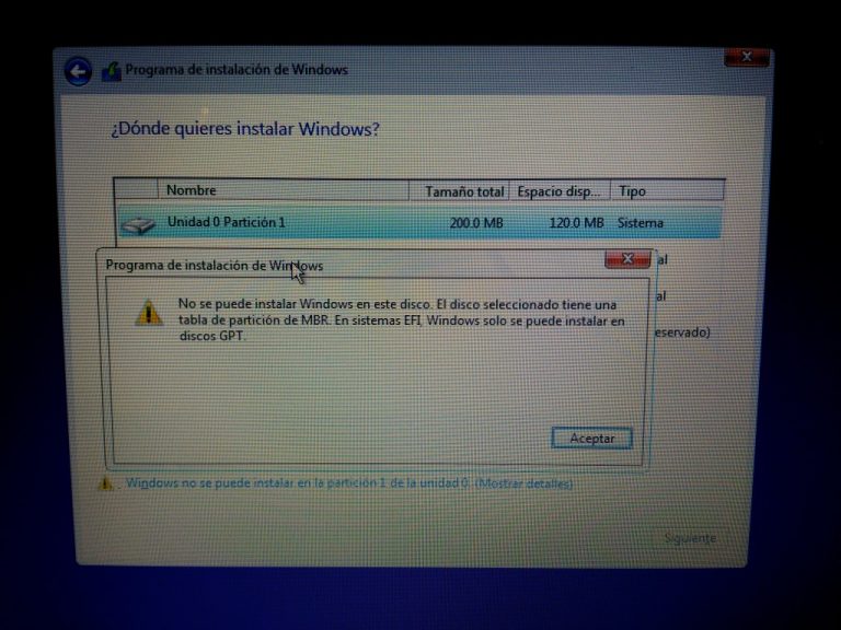 No Se Puede Instalar Windows Particion Gpt Updated Julio 2022