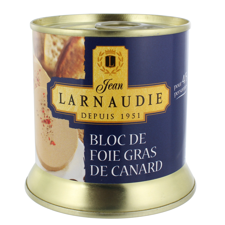 BLOCK OF DUCK FOIE GRAS 200G JEAN LARNAUDIE French food products