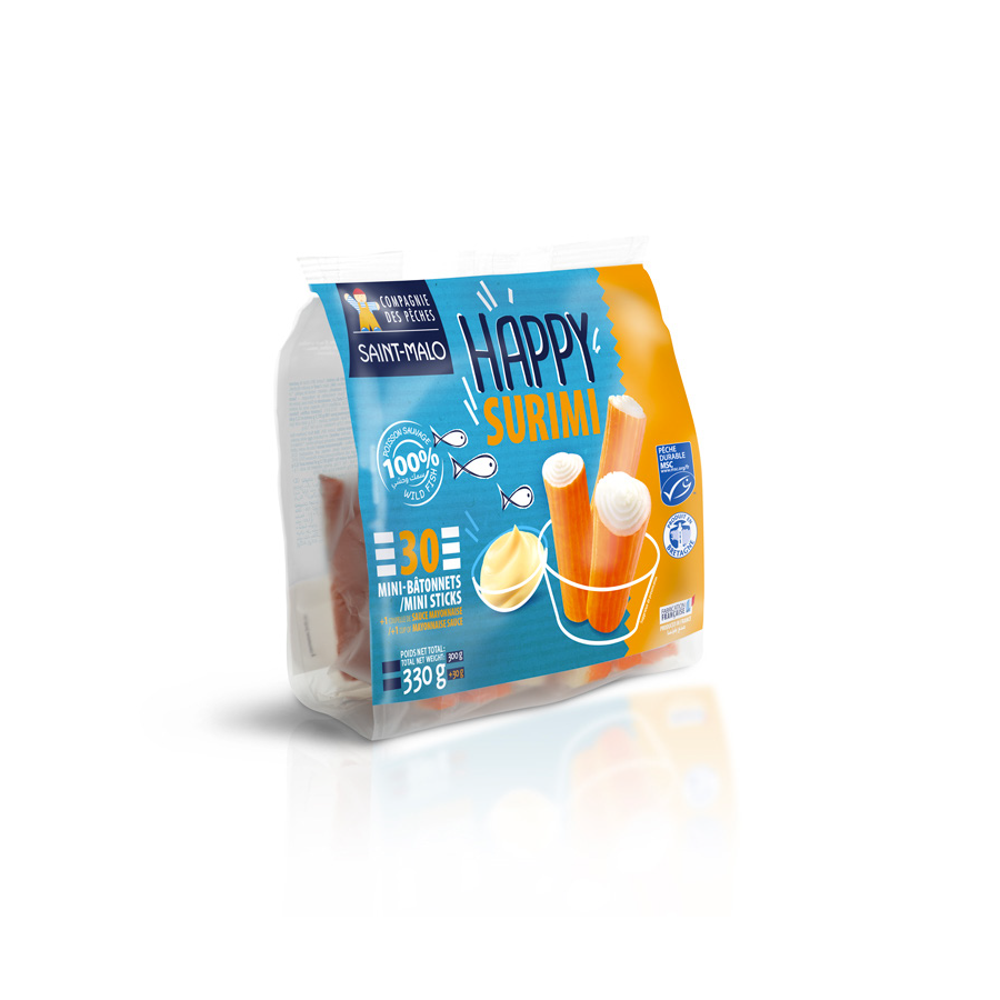 Happy Surimi 30 mini surimi sticks crab flavor + 1 cup of mayonnaise COMPAGNIE DES PECHES