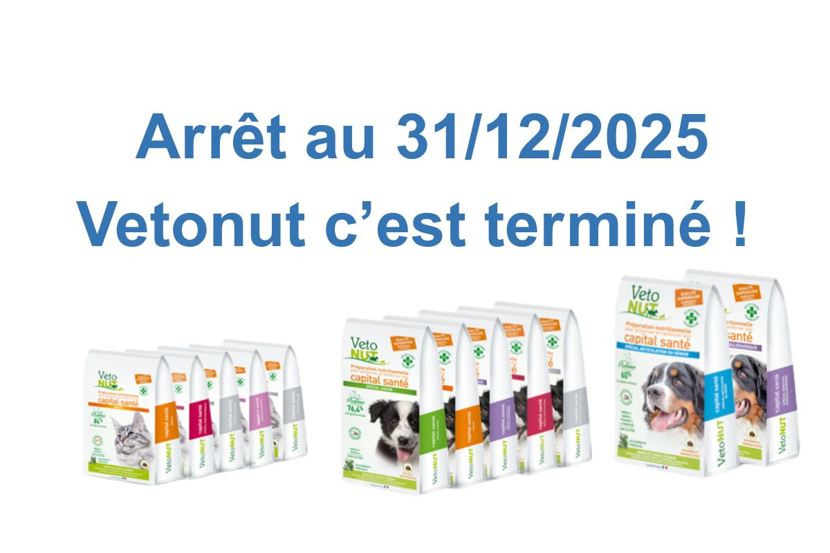 Vetonut : Arrêt officiel de la commercialisation