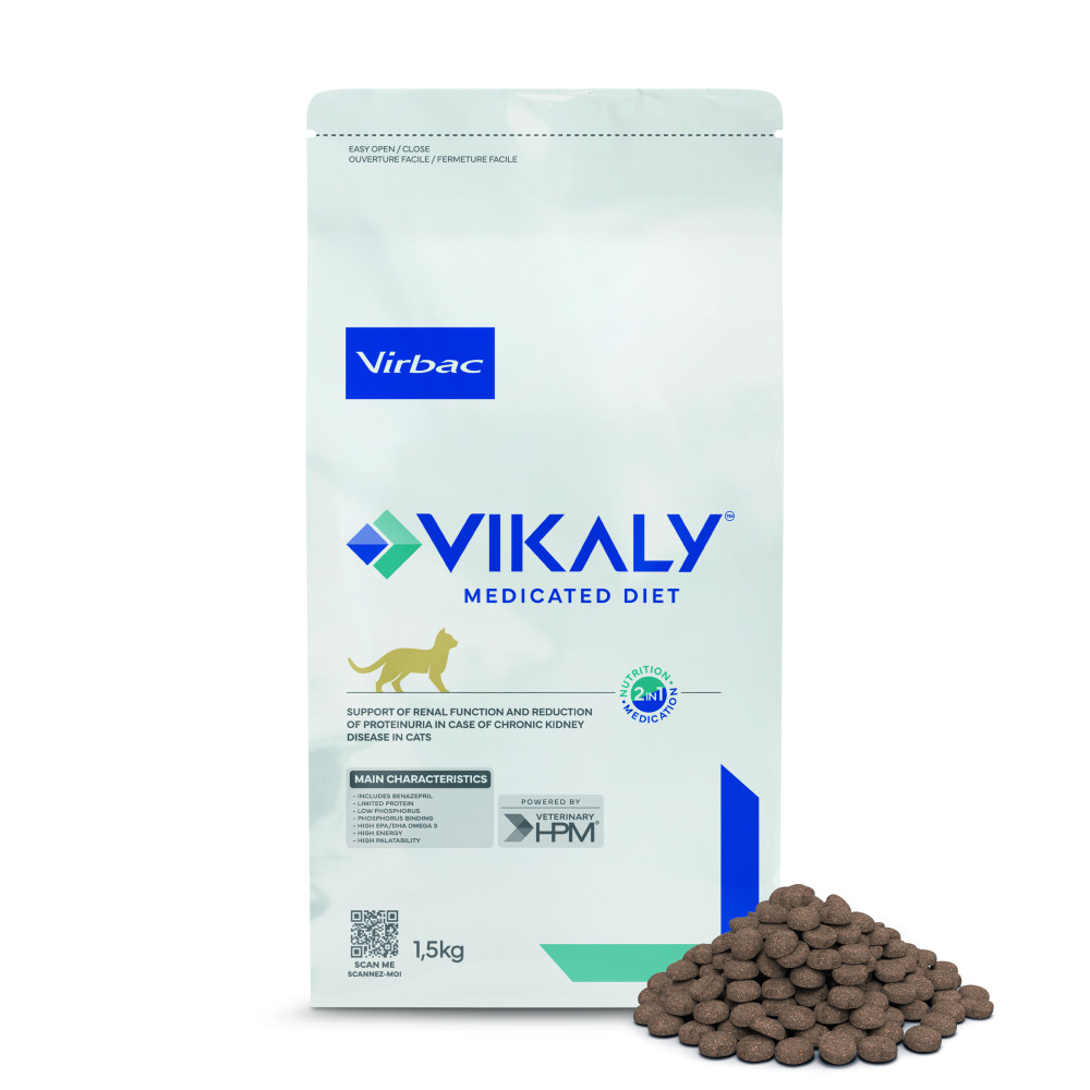 Vikaly™ : premier aliment médicamenteux pour la prise en charge de la MRC* féline