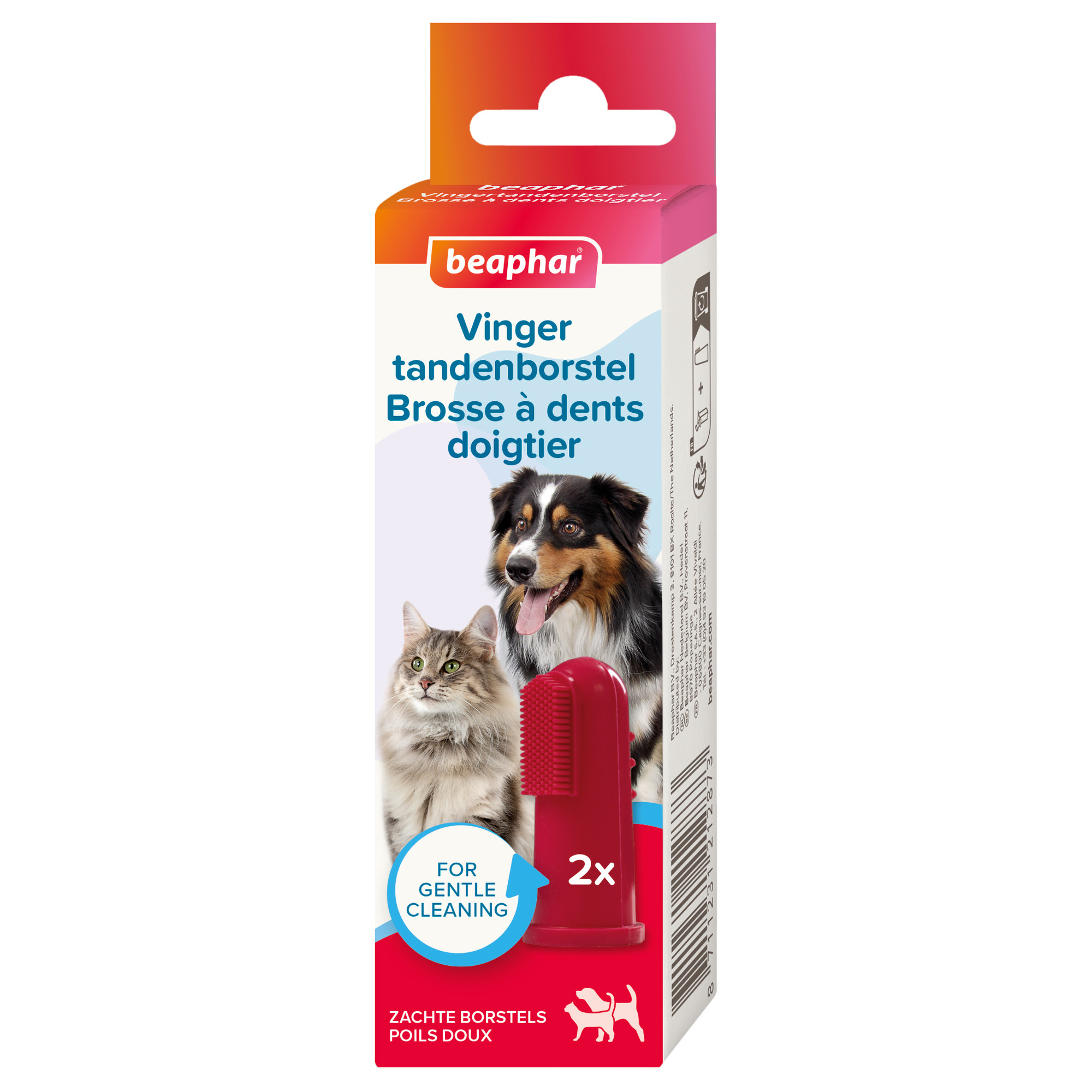 Brosse à dents doigtier pour chien et chat – 2 unités