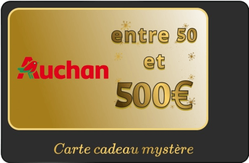 Carte cadeau mystère AUCHAN de 50€ à 500€